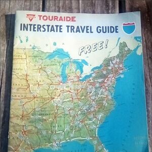 1967 Conoco Touraide Road Map Interstate Travel Guide Vintage Booklet